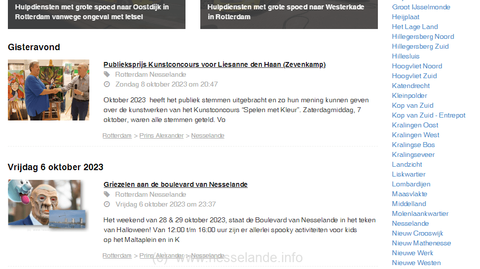 Veel nieuws-sites nemen het nieuws van Nesselande.INFO over