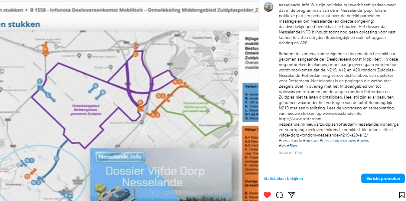 actueel ontwerp beoogd mobiliteitsplan zet Nesselande klem