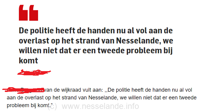 Uiting wijkraadslid op AD.nl