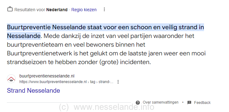 De Buurtpreventie Nesselande claimt voor een schoon en veilig strand Nesselande te staan.