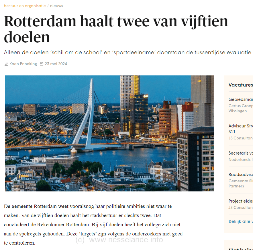 Het Rotterdams college behaalt nauwelijks doelen.